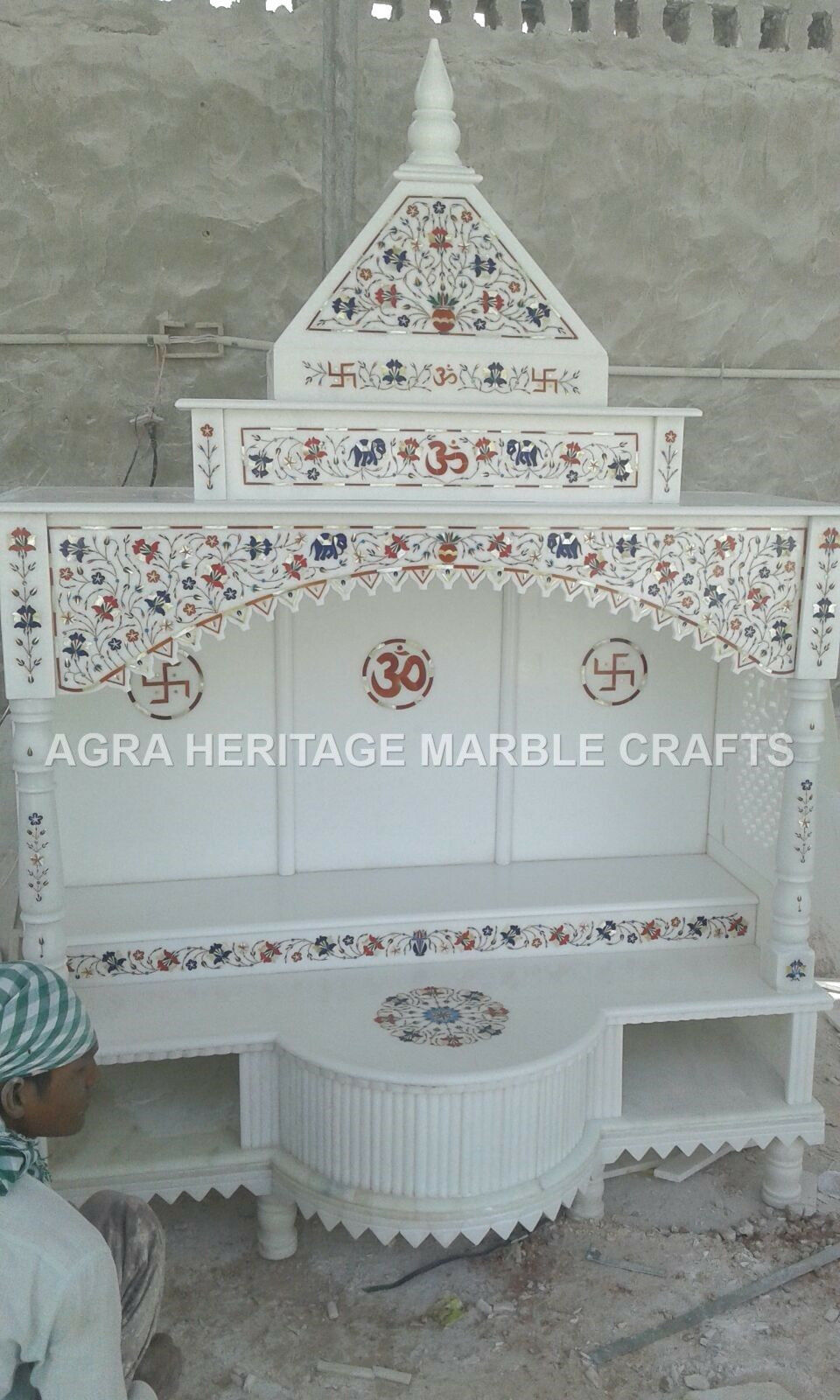 Primary image for Marmor Weiß Mandir Tempel Precious Eingelegt Design Hindiusm Religiös Dekor E426