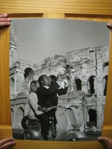 Louis Armstrong Poster Riding Vespa with Trumpet Rome - £70.47 GBP