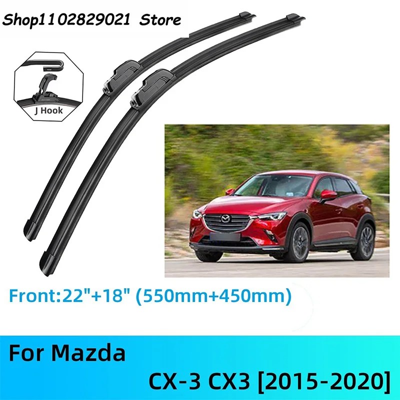 For CX-3 CX3 Front Rear Wiper Blades Brushes Cutter Accessories J U Hook 2015-20 - £128.58 GBP