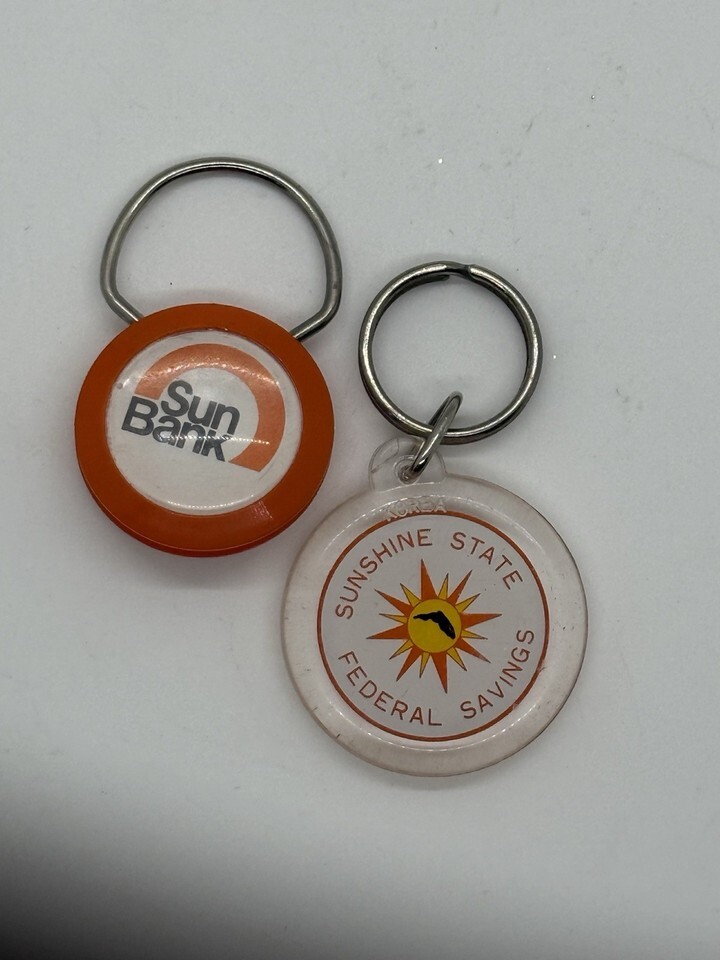 Defunct Florida Bank Keychains Lot – Sun Bank Tampa Bay Branch & Sunshin... - $27.15 Defunct Florida Bank Keychains Lot – Sun Bank Tampa Bay Branch & Sunshin... - $27.15