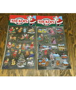 Vintage Christmas stickers in original packages old fashion holiday stic... - $27.71 CAD