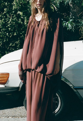 ZARA BNWT 2025. BROWN FLOWING MAXI DRESS BOHO. 5919/608/700 Item image 6