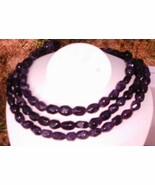 Multi-strand Faceted Chunky Dark Amethyst and Sterling Silver Beaded Nec... - €73,83 EUR