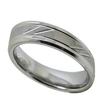 New Fashion Wedding Rings Silvevr Color Craved Pattern Tungsten Carbide Rings Wo - £29.27 GBP