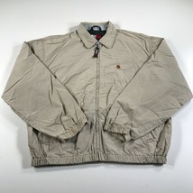 Vintage Tommy Hilfiger Jacket Mens Large Beige Chest Crest Full Zip Safari Flag - £18.67 GBP