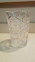BRILLIANT VASE CUT GLASS CRYSTAL LARGE HEAVY INTRICATE PATTERNS 9&quot; Tall - £38.89 GBP