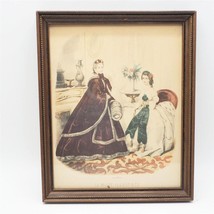 Antique La Mode Illustree Paris Fashion Printed Wooden Frame-
show original t... - £46.49 GBP