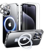 iPhone 15 Pro Case Compatible MagSafe, 2 Pcs Tempered Glass Screen Prote... - $12.03 CAD