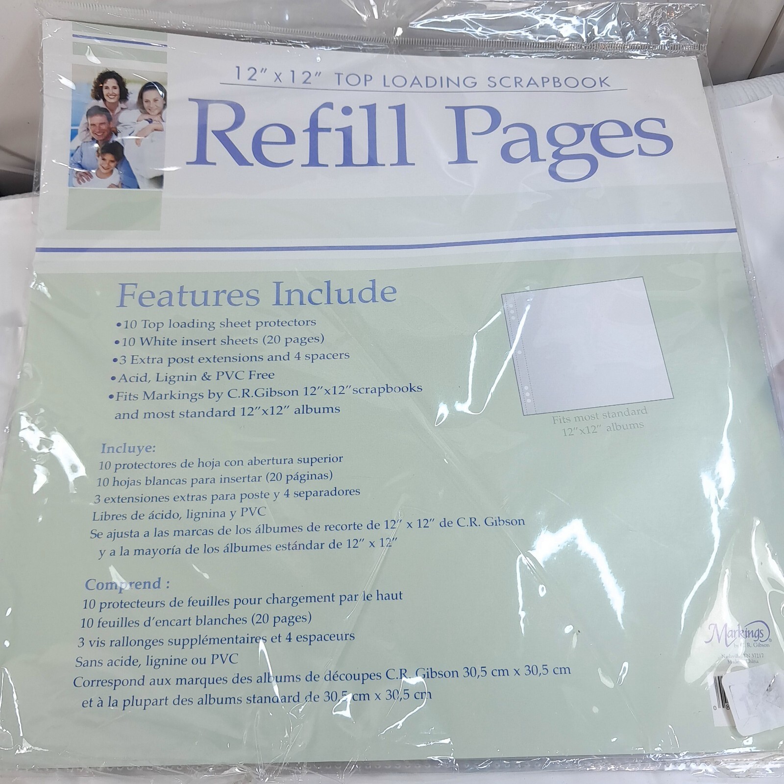 Top Loading Scrapbook album Refill Pages 5 Pack Markings by C.R. Gibson ... - $10.00