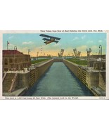 Vintage 1940 Postcard Davis Lock Soo Michigan Longest Lock in the World ... - €8,53 EUR