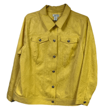 Laura Ashley Woman Yellow Button Front Textured Floral Jacquard Blazer J... - £16.32 GBP