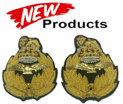 BRITISH ROYAL AIR FORCE OFFICERS HAT BADGES CURRENT ISSUE QUEEN &amp; KING C... - £17.98 GBP+