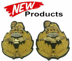 BRITISH ROYAL AIR FORCE OFFICERS HAT BADGES CURRENT ISSUE QUEEN &amp; KING C... - £17.65 GBP+