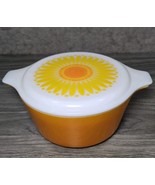 Pyrex Yellow Sunflower Daisy 474 1-1/2 QT Casserole Milk Glass Lid 24-C ... - $49.65 CAD