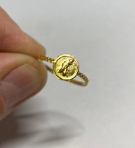 14K Yellow Gold San Lazaro &quot;Anillo de Medallita&quot; 8mm Medal Ring - $73.87