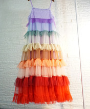 Rainbow Maxi Tutu Dress Gown Women Custom Plus Size Loose Rainbow Tutu Dress image 5
