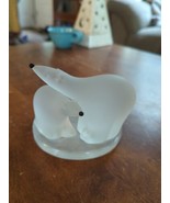 PartLite Polar Bear &amp; Cub Votive Holder Frosted Glass 3 1/2&quot; tall - £9.34 GBP