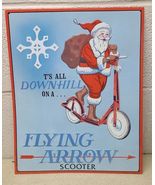  Vtg. 1993 Santa Flying Arrow Toy Scooter Christmas Metal AAA Sign Co. A... - $24.89