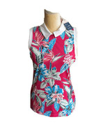 NWT Tommy Bahama GOLF Womens Polo Shirt Small M Floral Pink Print Sleeve... - $29.99