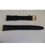 Black Calf Skin Leather Ladies Watch Strap Band 19L. NEW - $368.66 MXN