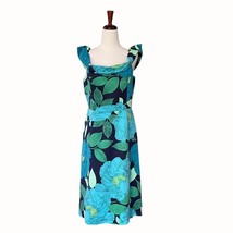 New York &amp; Company Off Shoulder Tropical Flower Fit Flare Hi Low Midi Dr... - $12.70