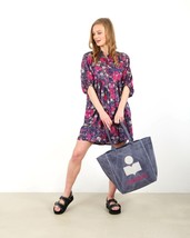 Isabel Marant Etoile Women&#39;s Mazea $456 Floral Printed Cotton Short Dress L 38 - £166.64 GBP