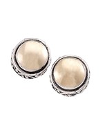 SAMUEL B. Sterling Silver &amp; 18K Yellow Gold Round Stud Earrings, GOLD, NWT - £71.48 GBP