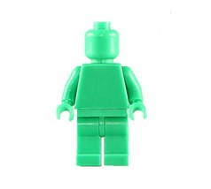 Minifigure Custom Toy Light Green blank plain - $4.80