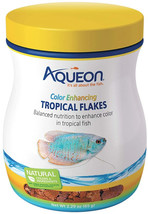 [Pack of 4] Aqueon Color Enhancing Tropical Flakes Fish Food 2.29 oz - £38.55 GBP