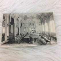 Black White Monte-Carlo Monaco Le Casino Le Salon Vert Postcard Vintage  - £2.23 GBP