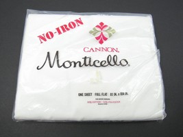 Neuf Vintage Cannon Monticello Sans Repasser Mousseline Taille Réelle Plat Blanc - £9.83 GBP