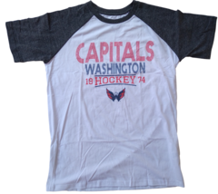 NWT NHL Washington Capitals Men&#39;s Size Large Color Block Short Sleeve Tee Shirt - £15.75 GBP