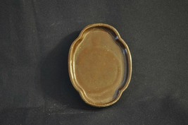BONSAI POT/TRAY,HARD TO FIND BONSAI CERAMIC TRAY,BROW,5&quot;LOTUS SHAPE,LOW ... - $11.29