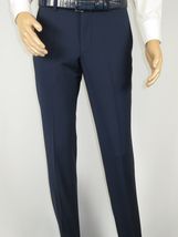 Men Suit BERLUSCONI Turkey 100% Italian Wool Super 180's 3pc Vested #Ber20 Navy image 8