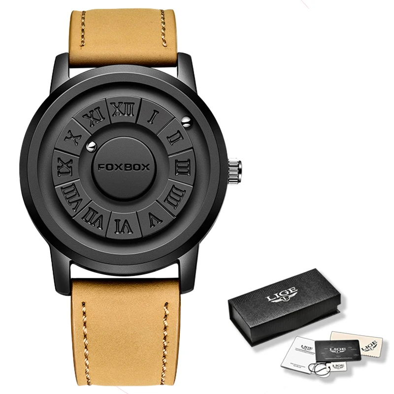 Creative Quartz Watch for Men TOP Band Business Leather Strap Scrolling ... - $60.95