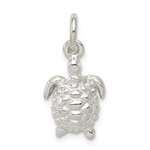 Sterling Silver Sea Turtle Charm &amp; 18&quot; Chain Jewerly 21.2mm x 10.5mm - £15.14 GBP