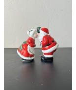 Vintage Mr &amp; Mrs Santa Kissing Under The Mistletoe Salt &amp; Pepper - $9.90