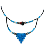 Vintage Southwestern Dyed Blue Turquoise Howlite Layered Necklace - $19.80