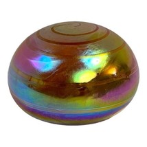 Vintage Levay handblown glass art paper weight threaded iridescent circa... - £95.64 GBP