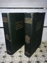 1946 Vtg Vol I &amp;  II Set Lincoln Library of Essential Information HB Green Gold - £27.36 GBP