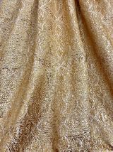 Embroidered Viscose Silk Fabric in Beige Fabric, Wedding Dress Fabric - NF849 - £9.78 GBP+