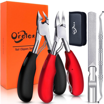 Orelex Toenail Clippers for Seniors Thick Toenails, Toe Nail Clippers Set for In - £20.18 GBP