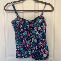 Island Escape Floral Flounce Tankini Swim Top Size 6 NWT - $502.83 MXN