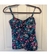 Island Escape Floral Flounce Tankini Swim Top Size 6 NWT - $506.44 MXN