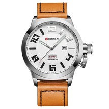 Curren Watches men Wristwatch leather - £59.95 GBP