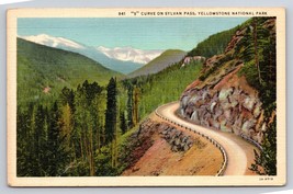 Sylvan pass S Curve Yellowstone Red Canyon Shoshone  Postcard VTG UNP ro... - £5.31 GBP