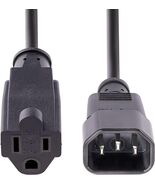 10x 1FT IEC320 C14 to NEMA 5-15R 125V AC 10A 10 Amp Monitor PC Power Cor... - $37.48