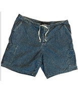 Vintage Y2K GAP Chambray Cargo Shorts Drawstring Hi Rise Mom Shorts Wome... - £19.67 GBP