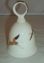 Vintage Porcelain Bell by Takahashi San Francisco Gold Hand Decorated Crane - £11.89 GBP