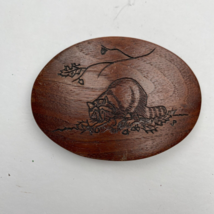 Vintange Hand Carved Wood Belt Buckle 1989 - £9.60 GBP